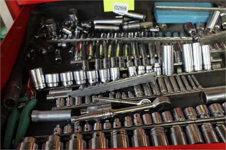 Socket and Ratchet Tool Set in Drawer
