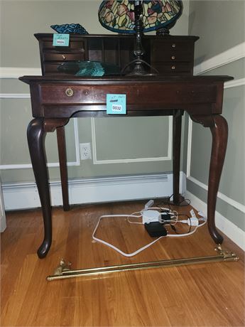 028 - Wood Writing Desk with Cabriole Legs