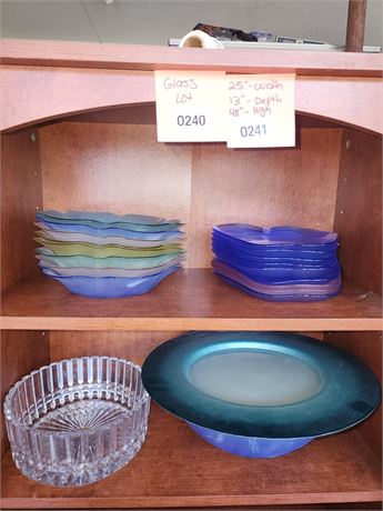 240 - Assorted Colored Glass Serving Dishes