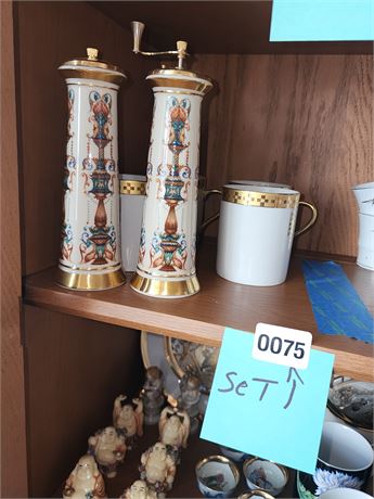 075 - 6 Pc Floral Mug, Salt & Pepper Set