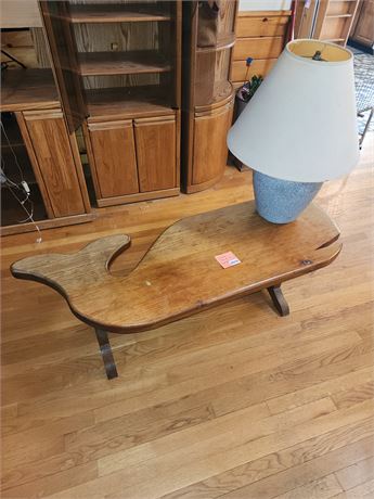 Whale-Shaped Wooden Coffee Table