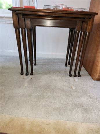 Set of Three Wooden Nesting Tables