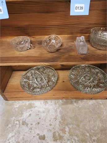 139 - Cut Glass Bowls and Plates Set