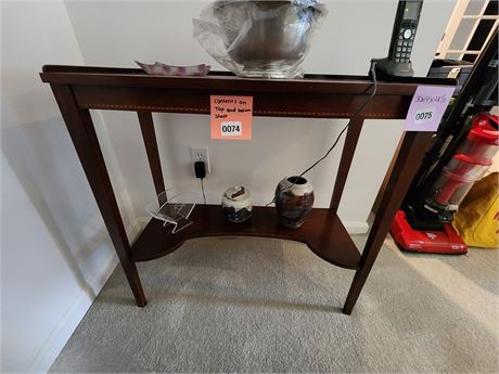 Wood Console Table with Lower Shelf - content not included