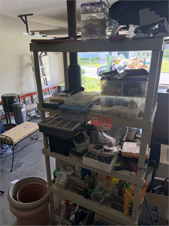 253 - Assorted Garage Tools, Garden Supplies and Hardware