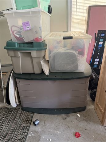 222 - Storage Bins With Extension Cords and Textiles