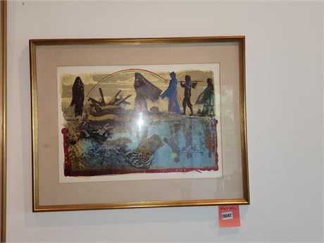 Framed Abstract Mixed Media Artwork