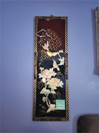 146 - Asian-Style Lacquered Bird Wall Panel