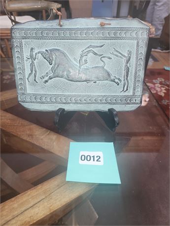 012 - Decorative Rectangular Stone Plaque with Horse Motif