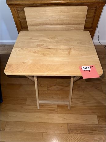 Light Wood Folding Tray Table