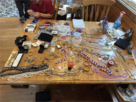Mixed Lot of Used Fashion Costume Jewelry and Accessories