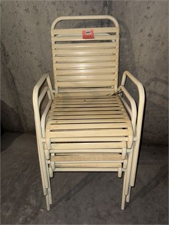 Set of Four Metal Slat Outdoor Chairs