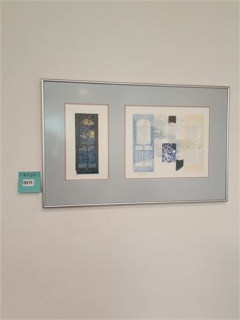 Framed Mixed Media Wall Art, 18x29 Inches