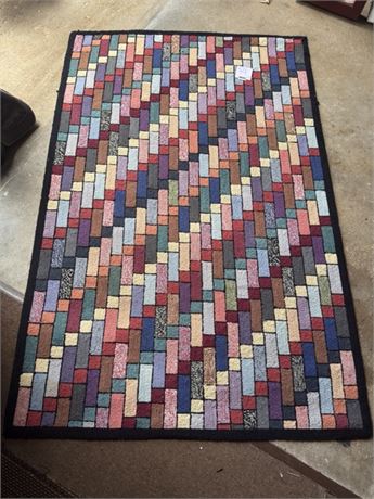 Colorful Multi-Color Diamond Pattern Woven Area Rug by L.L.Bean