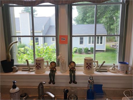 Ceramic Stein Mugs and Decorative Window Figurines