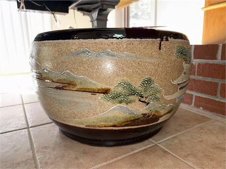 162 - Large Ceramic Planter with Landscape Design