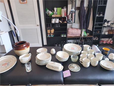 Vintage Ceramic Dinnerware and Glassware Set