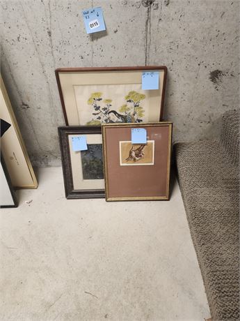115 - Framed Bird and Floral Prints, Set of 3