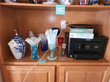 101 - Epson WorkForce Pro Printer with Decorative Glassware