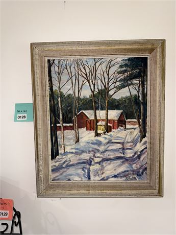 Framed Winter Landscape Oil Painting Signed 'L. Rubin'