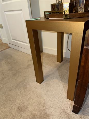 175 - Gold-Finished Square Side Table
